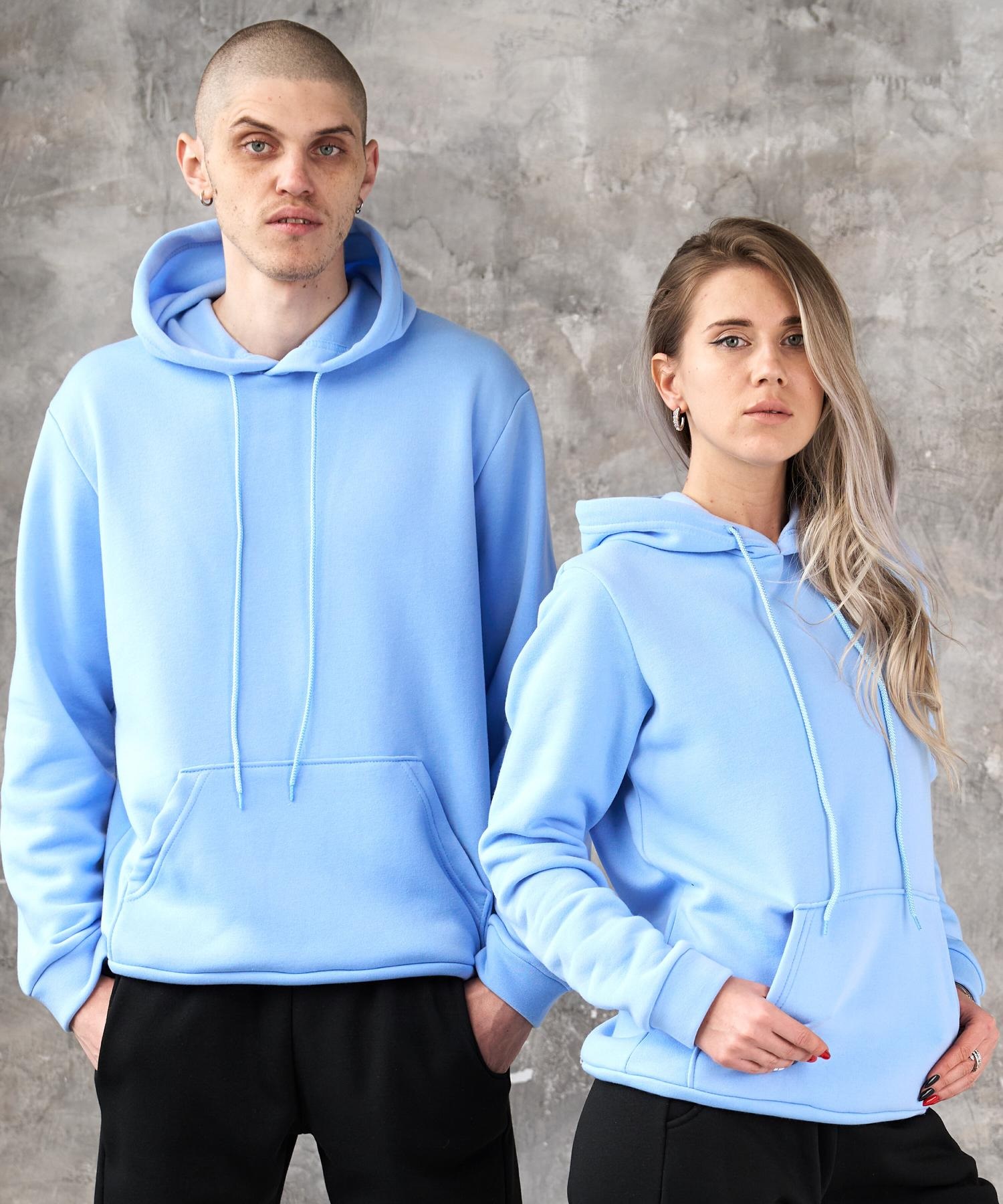 худі на флісі блакитний колір