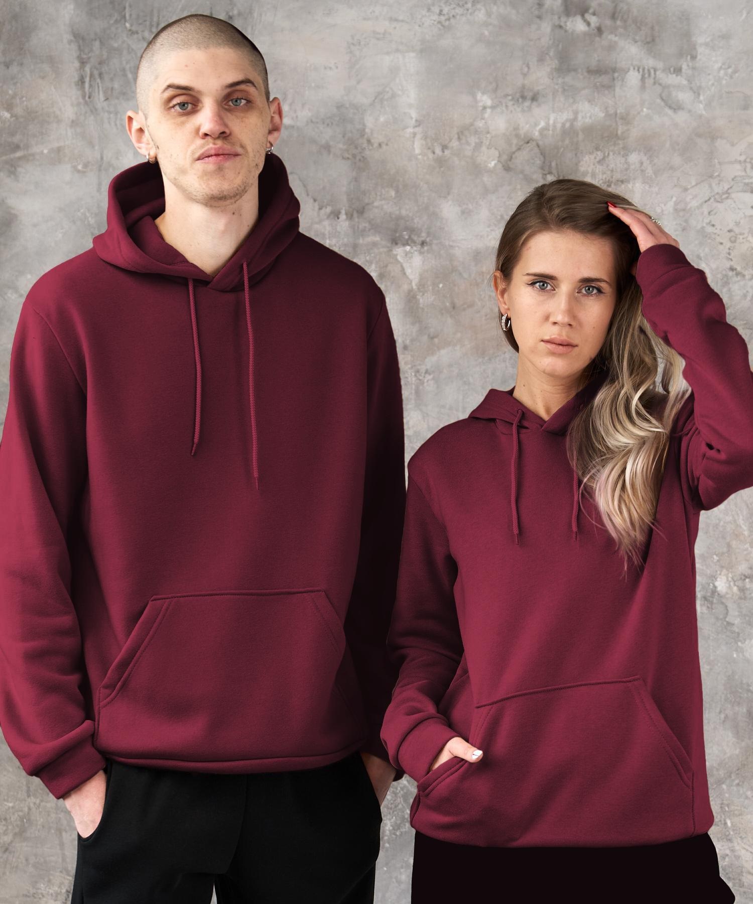 худі бордового кольору на флісі