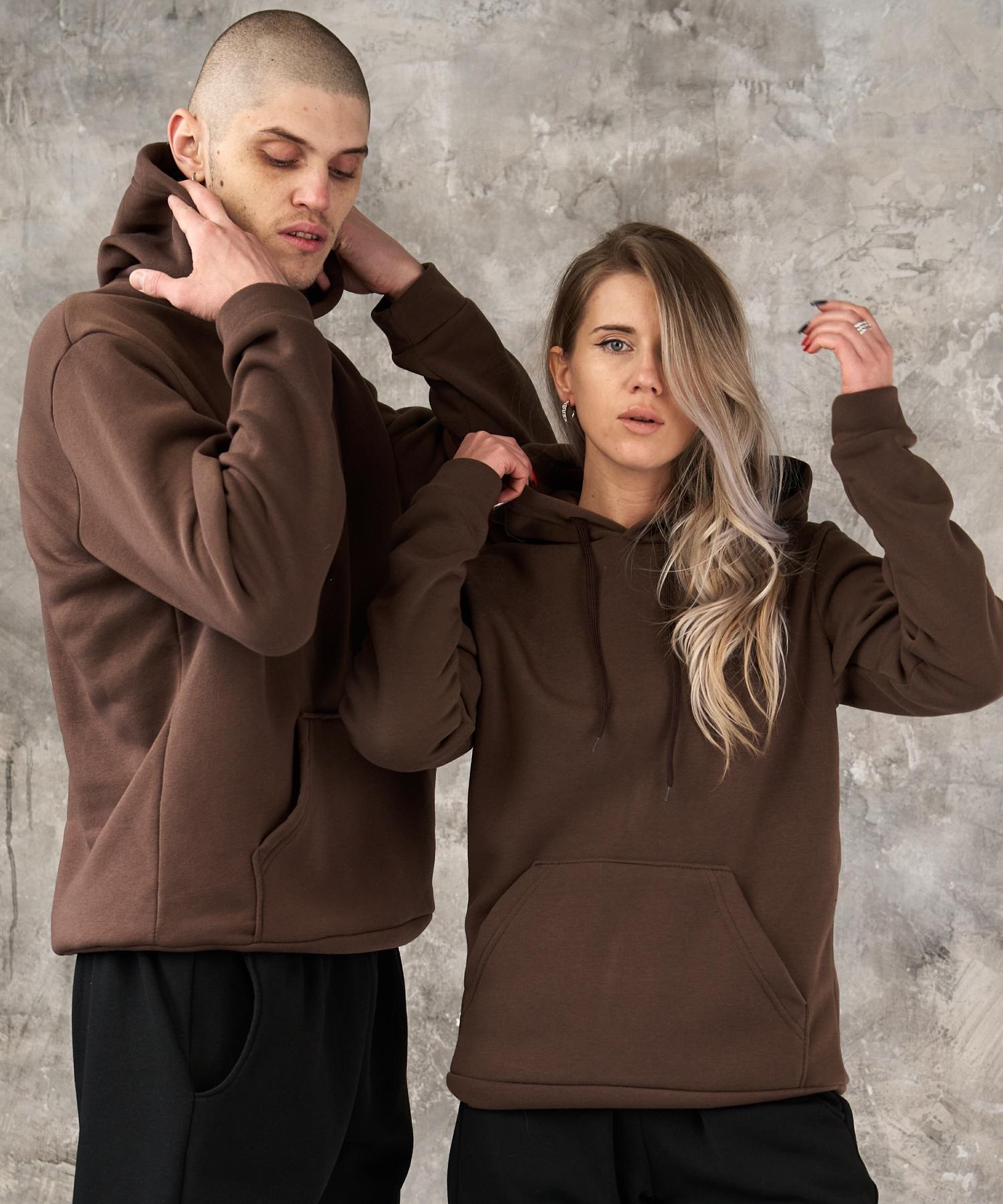 худі на флісі колір шоколад 